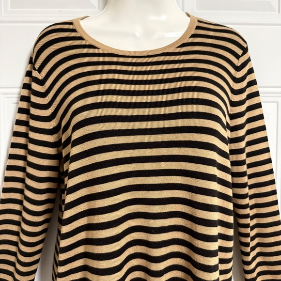 Eileen Fisher System Striped Sweater Top SZ Medium Fall Winter Goblincore Ribbed - Picture 4 of 6